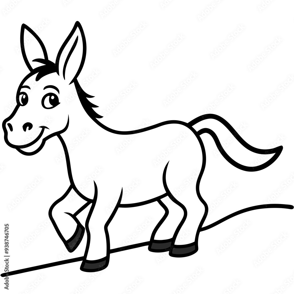 Running Donkey Cartoon Art vector illustration Running Donkey Cartoon Art vector illustration