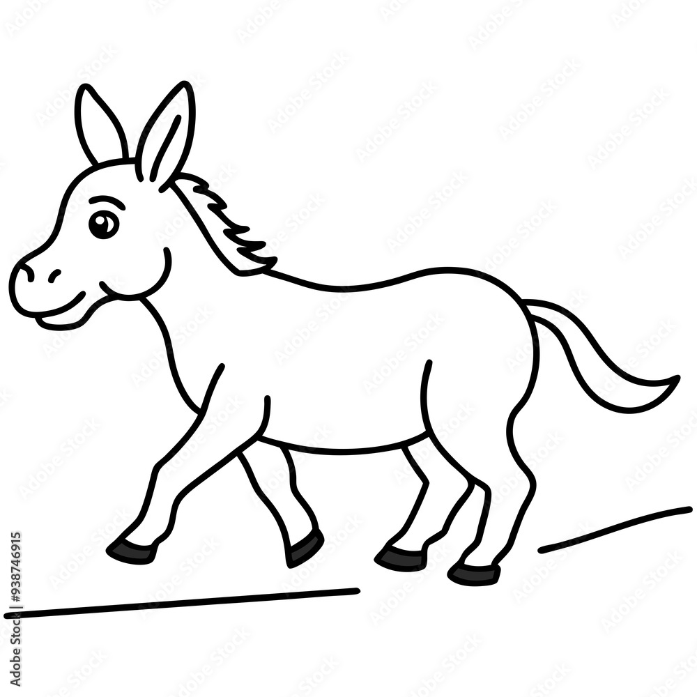 Running Donkey Cartoon Art vector illustration Running Donkey Cartoon Art vector illustration