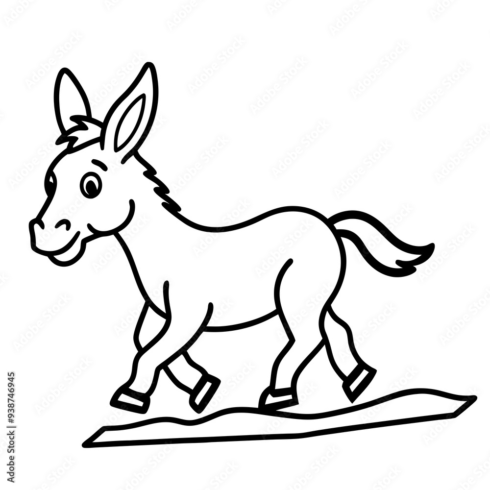 Running Donkey Cartoon Art vector illustration Running Donkey Cartoon Art vector illustration