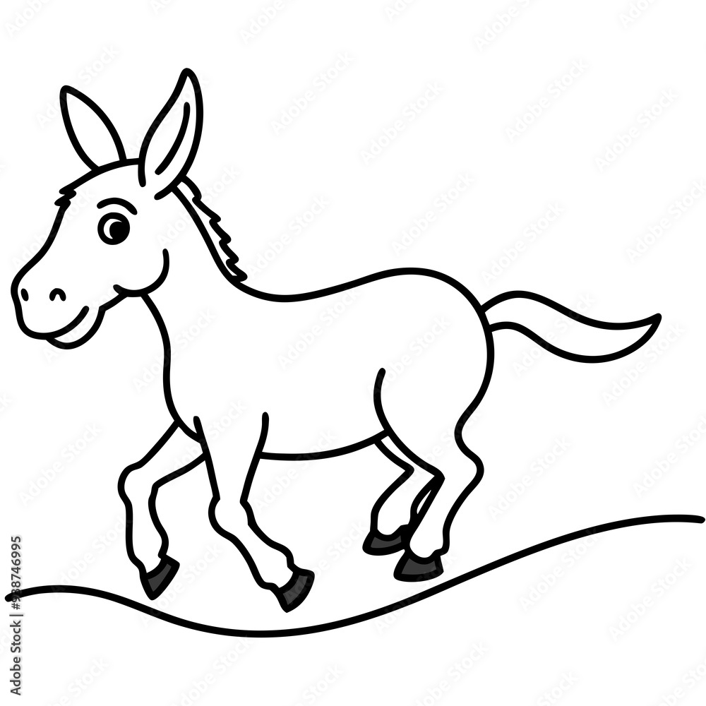 Running Donkey Cartoon Art vector illustration Running Donkey Cartoon Art vector illustration