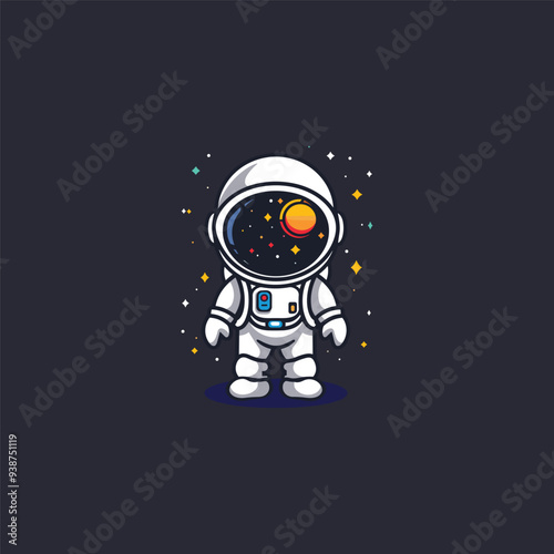 cute child astronaut mascot image