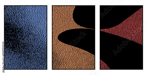 Set of 3 Abstract pattern. Illustration for printing on wall decorations. For use in graphics.