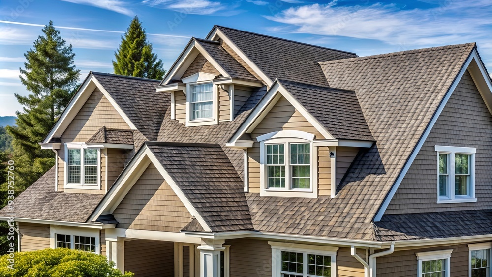 Newly constructed home with asphalt shingles on the rooftop, house, roof, construction, new, asphalt, shingles Newly constructed home with asphalt shingles on the rooftop, house, roof, construction, new, asphalt, shingles