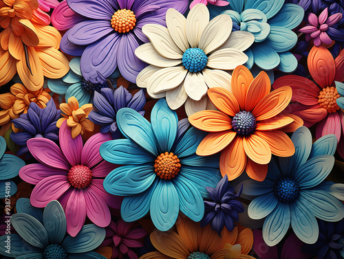 Unbelievable Various types of flowers create a beautiful wall background.