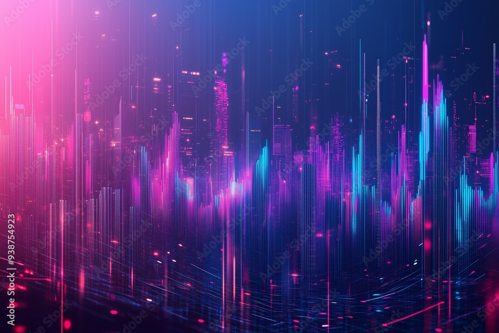 Stock market and trading, digital graph Stock market and trading, digital graph