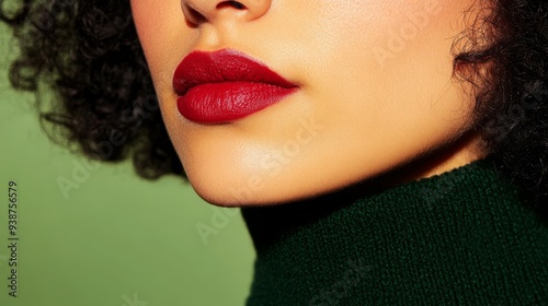 A closeup of a womans chin and neck showing a few natural hairs and subtle skin texture The image is lit softly with a focus on the small details that are often overlooked promoting a message of selfa photo