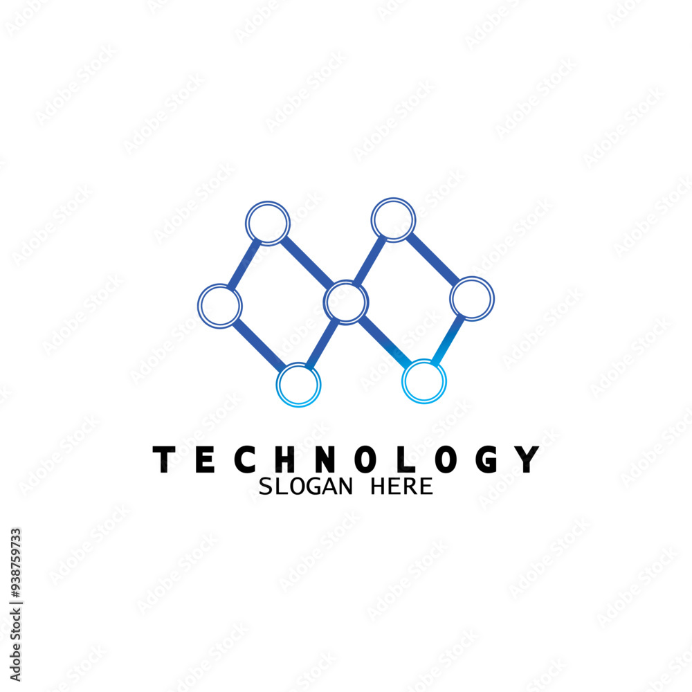 Abstract technology symbol sign. Technology digital logo. Molecule logo design template.