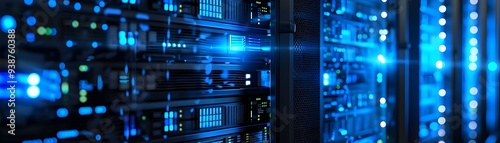 Close up Shot of Server Bla...