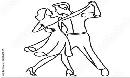 Latin dancing, couple dancing , vector