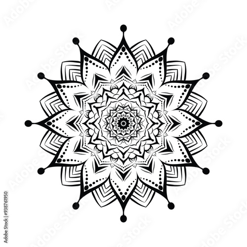 Mandala silhouette vector illustration, Vector art for print on anywhere.