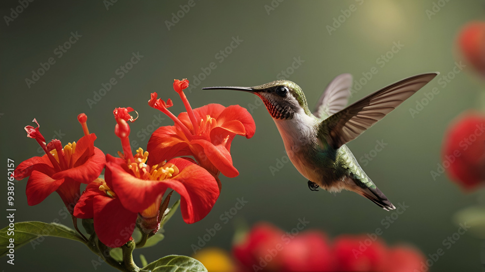 Fototapeta premium hummingbird on flower