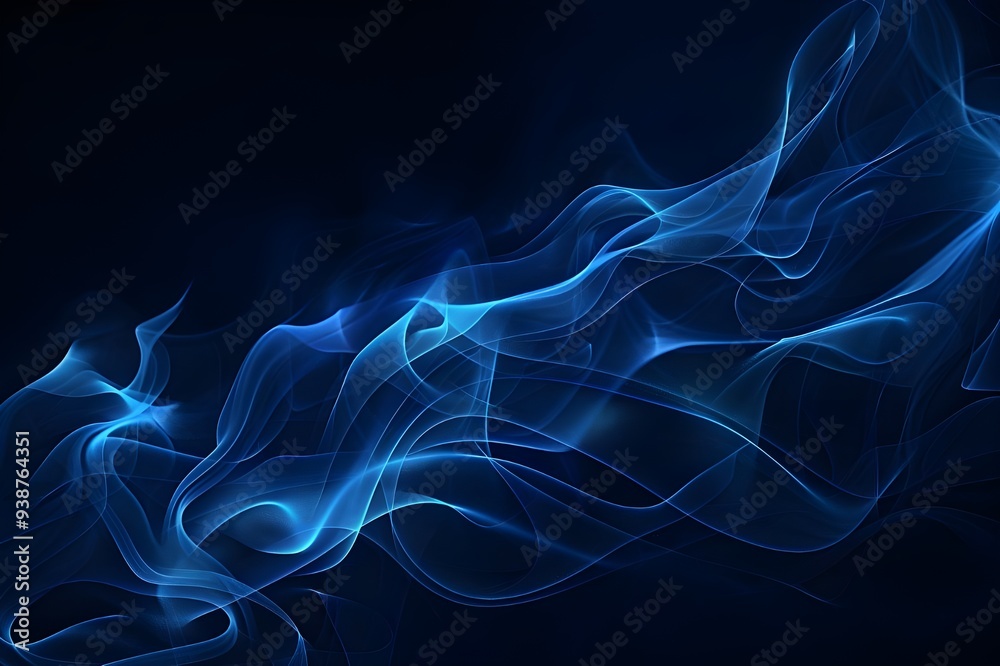 Fototapeta premium Abstract Blue Smoke Waves