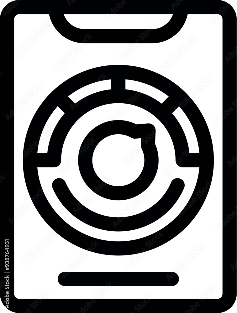 Minimalist icon of a smartphone with a loading symbol on the screen Minimalist icon of a smartphone with a loading symbol on the screen
