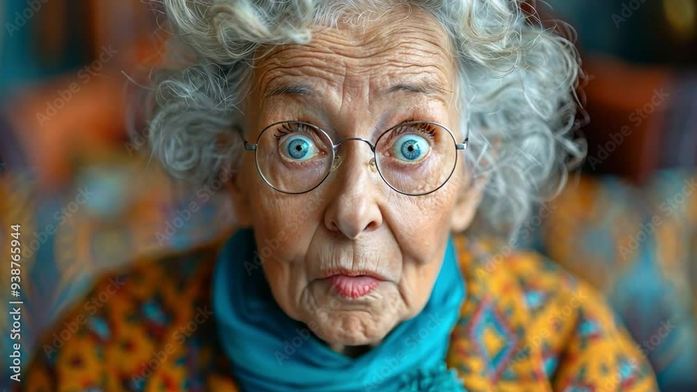 senior woman gasping in horror during a studio portrait senior woman gasping in horror during a studio portrait