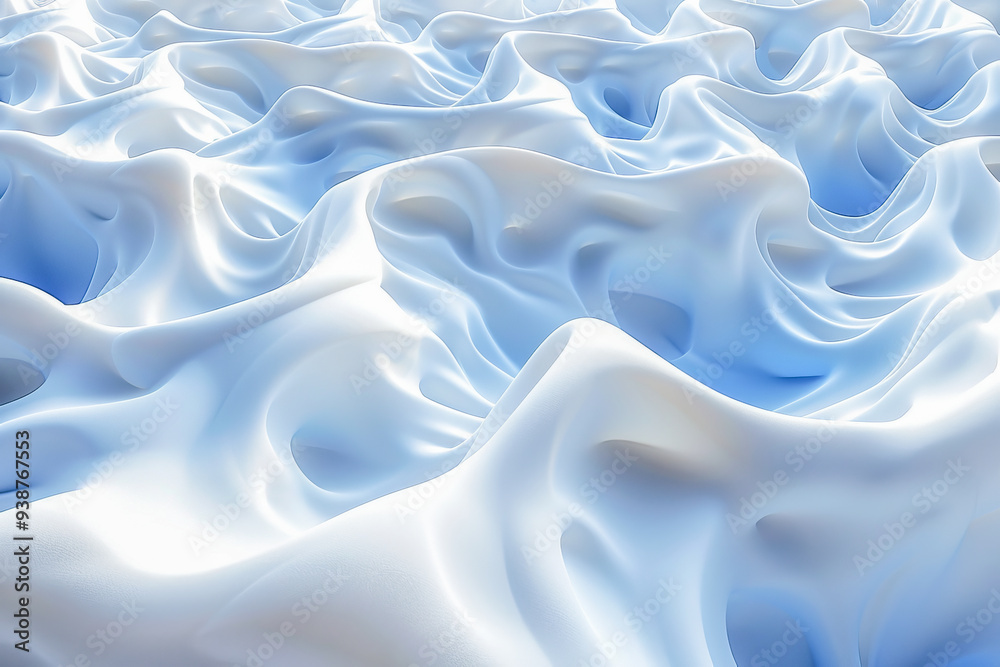 Obraz premium Abstract blue and white wavy background forming a pattern