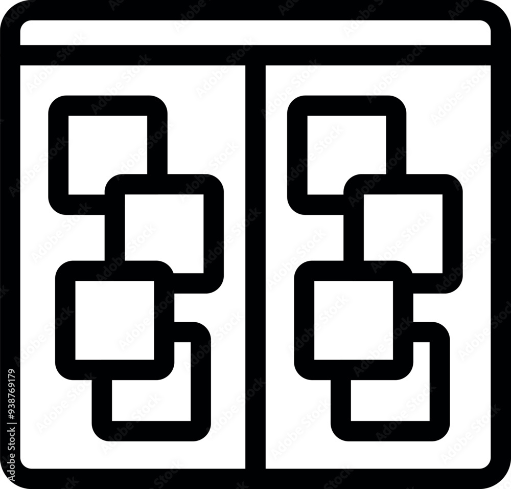 Simple vector showing a flowchart comparing two sets of data side by side Simple vector showing a flowchart comparing two sets of data side by side