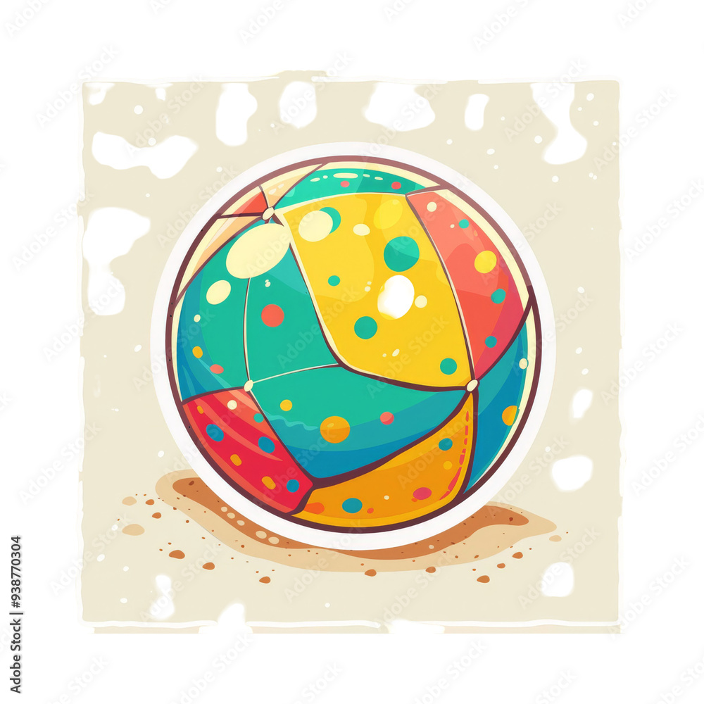 Fototapeta premium Colorful Beach Ball on Sand.