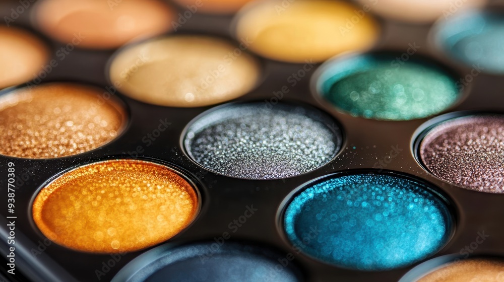 Geometric pattern with refill eye shadow swatches,Various Colorful on color background,Round eyeshadows,cosmetics design minimal style,beauty background,flat lay,neutral color powder for makeup. Geometric pattern with refill eye shadow swatches,Various Colorful on color background,Round eyeshadows,cosmetics design minimal style,beauty background,flat lay,neutral color powder for makeup.
