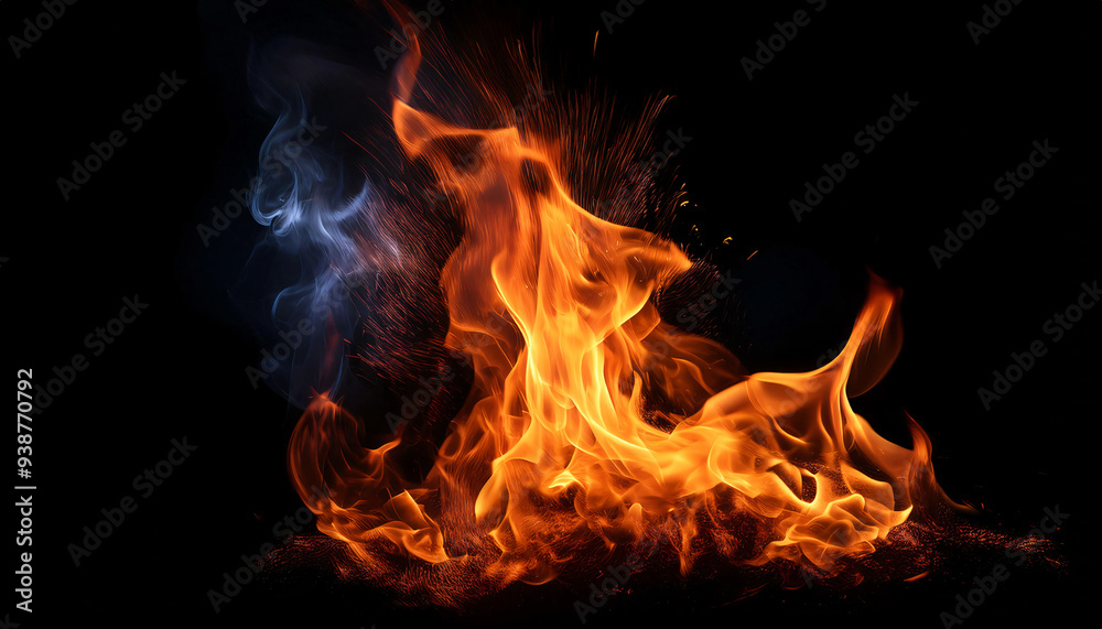 An isolated flame flickering against a dark, moody background, capturing the essence and movement of fire. An isolated flame flickering against a dark, moody background, capturing the essence and movement of fire.