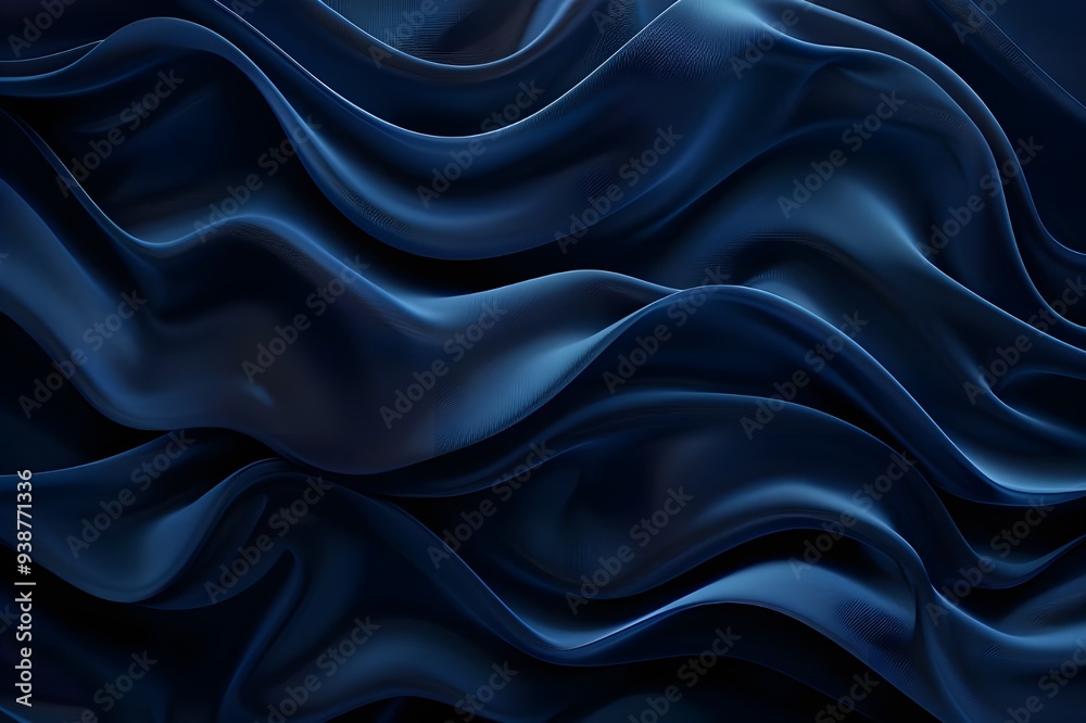 Fototapeta premium Abstract Blue Fabric Waves