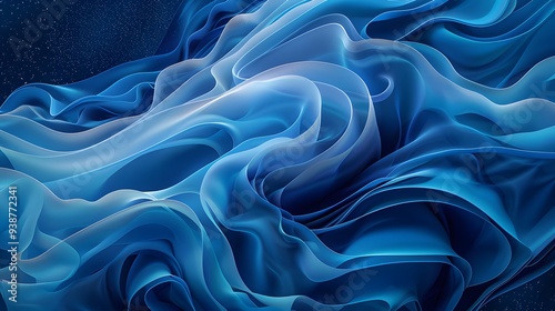 Abstract layered blue wave pattern with fluid, flowing curves and gradients, creating a dynamic and modern design.