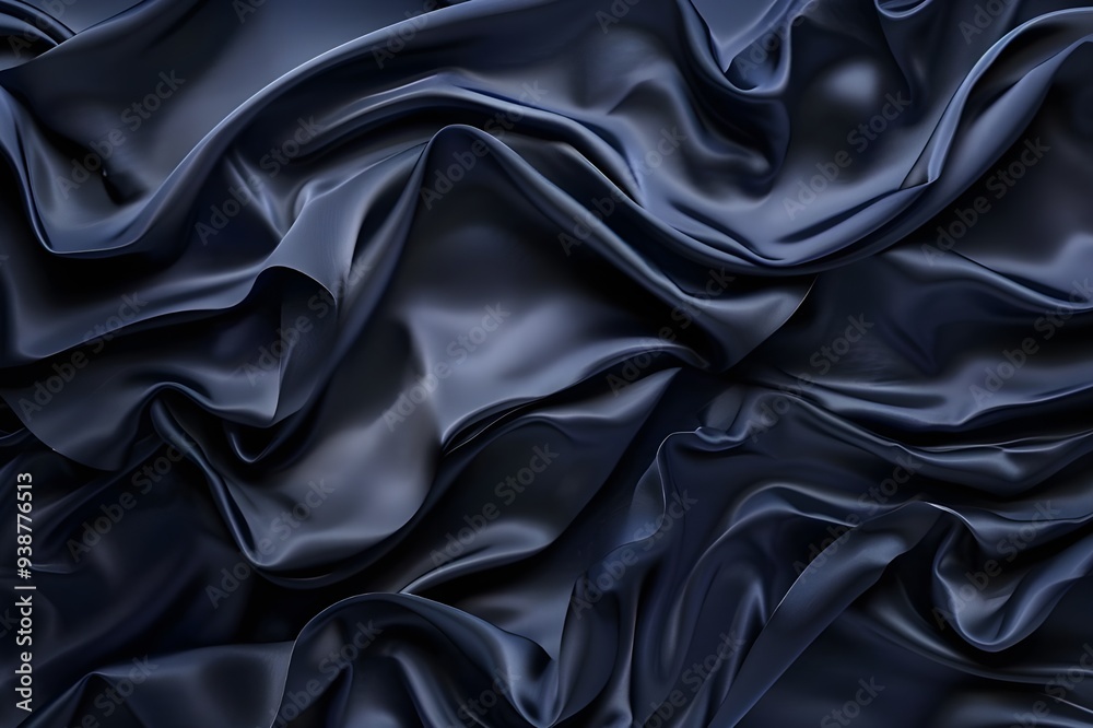 Fototapeta premium Abstract Dark Blue Silk Fabric Texture