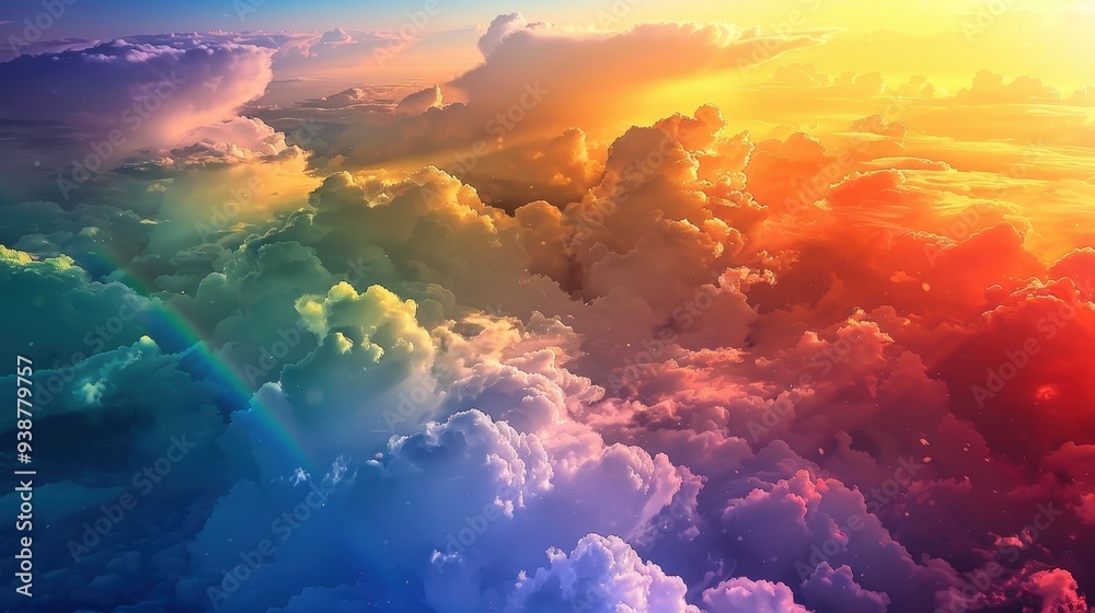 the vibrant colors of aerial clouds during a rainbow the vibrant colors of aerial clouds during a rainbow