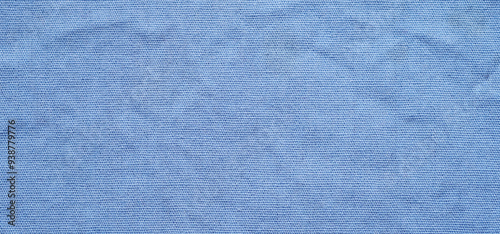 Blue cotton fabric texture background, Wrinkle surface textile, wallpaper, banner