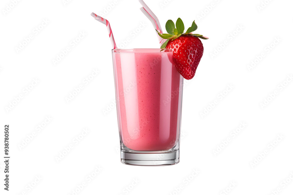 strawberry shake glass on transparent background strawberry shake glass on transparent background