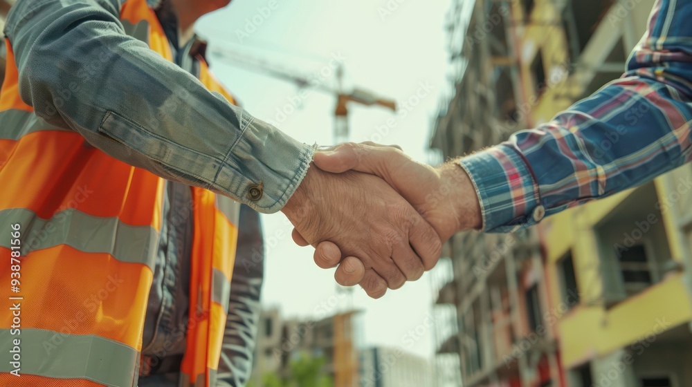 Construction Workers Shaking Hands Construction Workers Shaking Hands