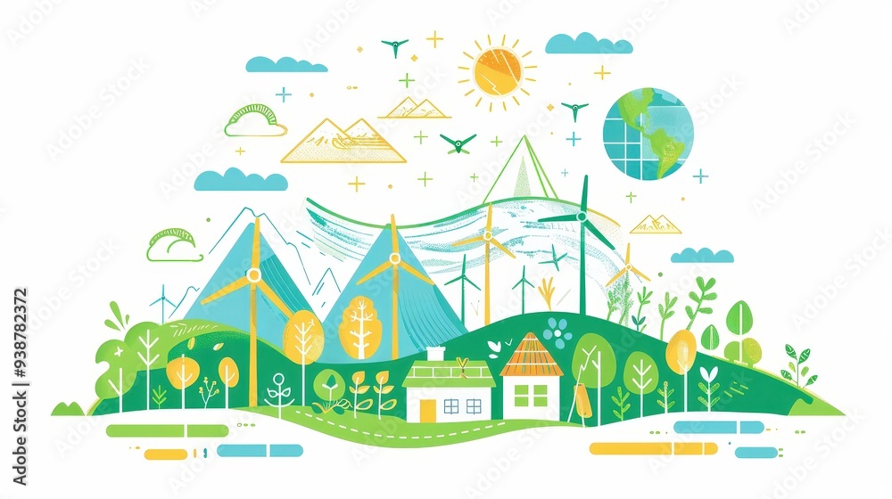 Energy sustainability involves using renewable sources like solar, wind, and hydro power to reduce reliance on fossil fuels.