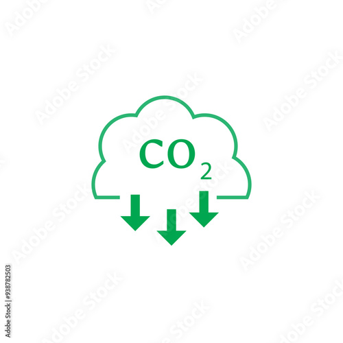 co2 planet icon sign vector. Carbon emission icon. Vector line icon