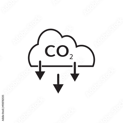 co2 planet icon sign vector. Carbon emission icon. Vector line icon
