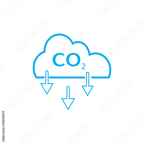 Carbon emission icon. Vector line icon