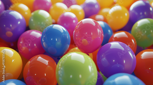 colorful balloons on the background, colorful balloons in the air, colorful balloons background