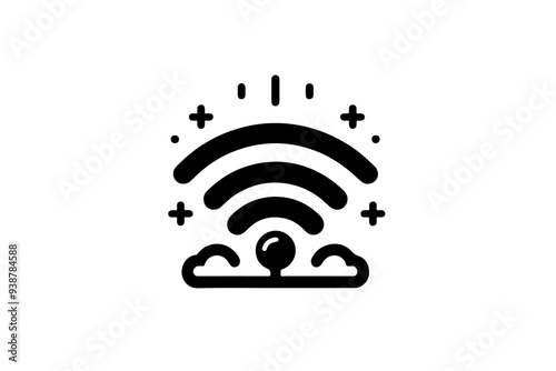 Wi Fi icon vector wireless illustration sign minimalist isolated on white background,