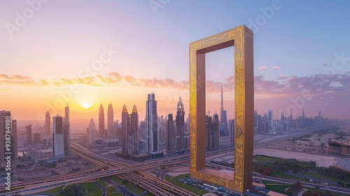 visit to the Dubai Frame, a landmark structure offering panoramic views of the city's old and new areas.