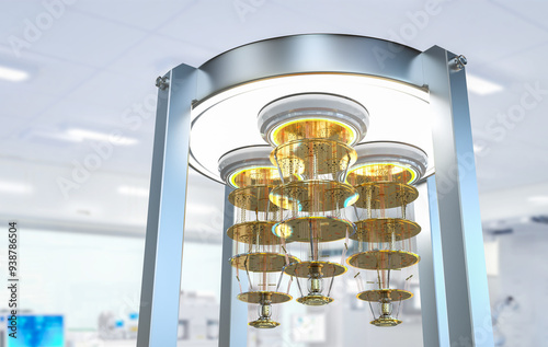 Quantum computer machine in shield capsule