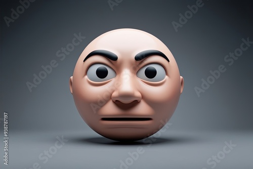 Three-Dimensional Uncertain Emoticon: Hesitant Face with Ambivalent Expression
