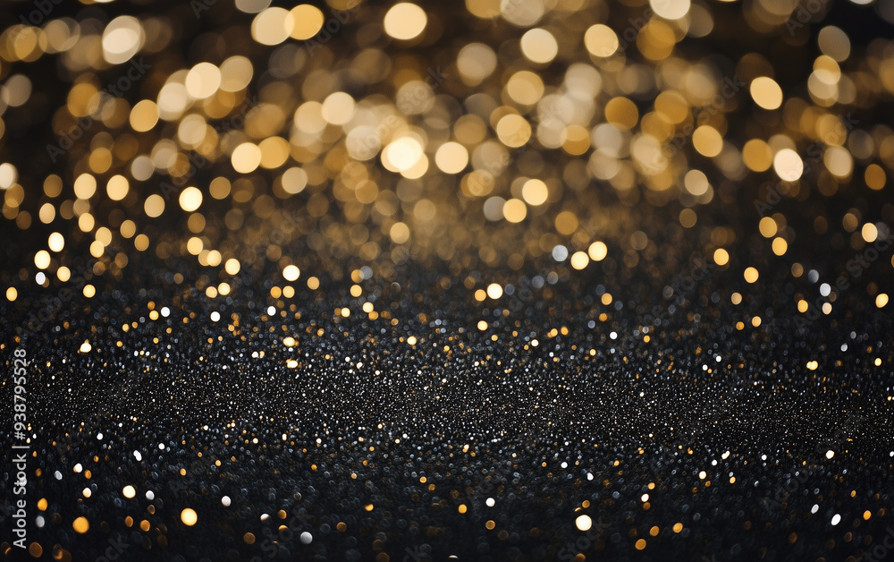 Black background with gold glitter gradient. Shimmering golden gradually fades into the deep black, creating a luxurious and sophisticated effect
Black background with gold glitter gradient. Shimmering golden gradually fades into the deep black, creating a luxurious and sophisticated effect