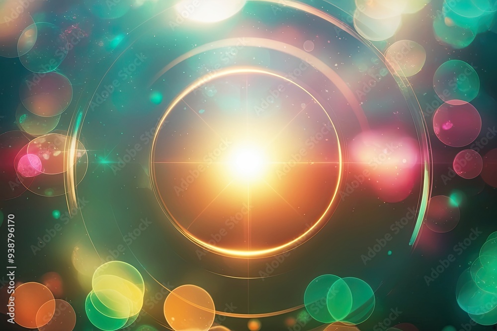 Dreamlike Lens Flare and Bokeh Overlay with Shimmering Light Effects