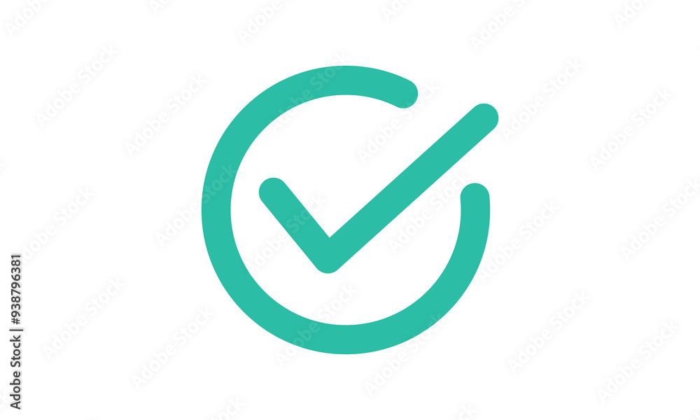 Greenish-blue check mark icon vector. green tick mark icon for web design. yes , right concept. vector illustration eps 10. Greenish-blue check mark icon vector. green tick mark icon for web design. yes , right concept. vector illustration eps 10.