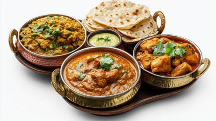 Chicken makhani png collection indian food 3d transparent for product presentation.