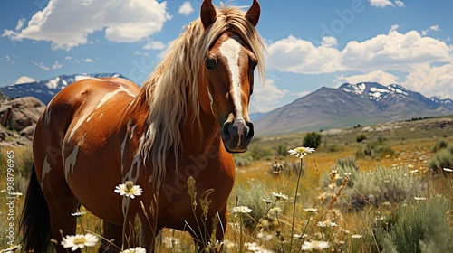 Wild Horse in natural habitat. photo