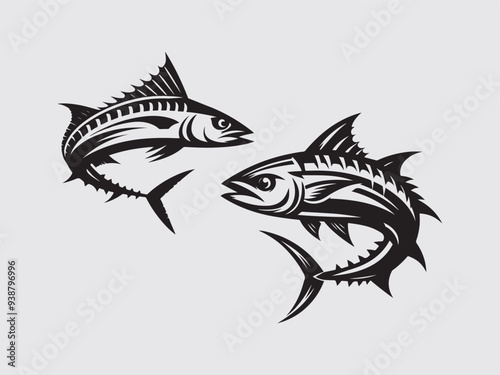 King mackerel fish silhouette illustration