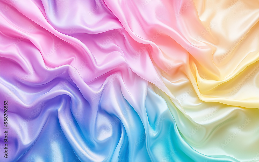 Rainbow liquid pastel wavy melted plastic texture. Wrinkle silicone sheet background. Abstract flow colors surface Rainbow liquid pastel wavy melted plastic texture. Wrinkle silicone sheet background. Abstract flow colors surface