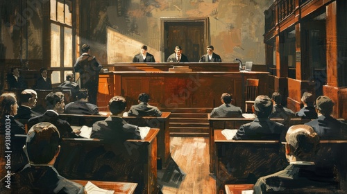 Courtroom Scene:  A Moment of Intense Observation