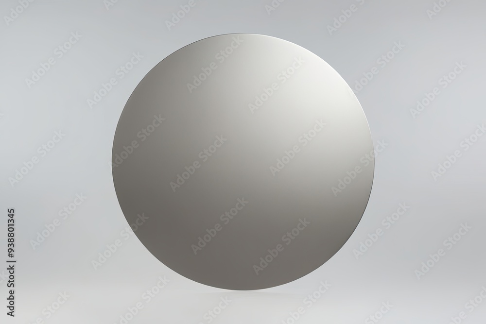 Faded Silver Circle with Smooth Contour Against a Clear Backdrop Faded Silver Circle with Smooth Contour Against a Clear Backdrop