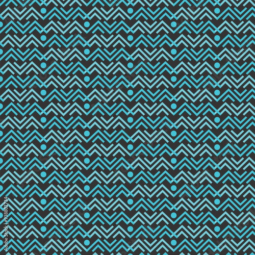 Seamless pattern with zigzag stripes on a blue background