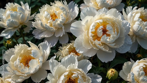 photo of a bunch of clean and beautiful white flowers made by AI generative